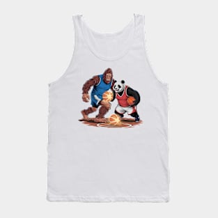 BigFoot And Panda Playing Basketball Funny For Boys, kids, girls Tank Top